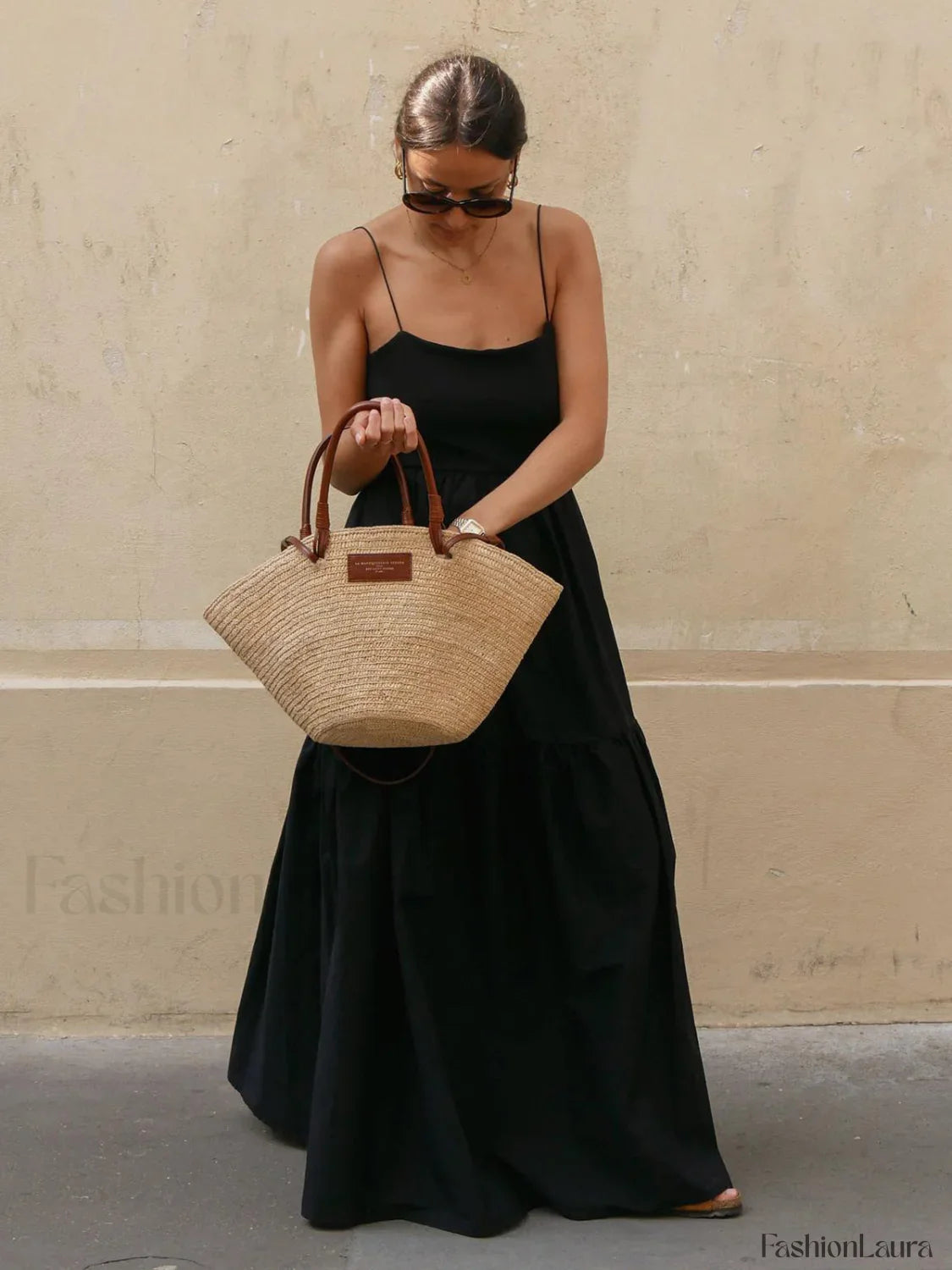 Solid Backless Long Dress