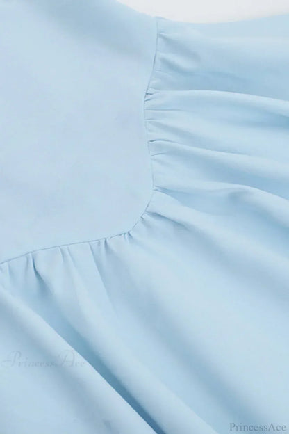 Strapless Ruched Drop Waist Pleated A-Line Mini Dress