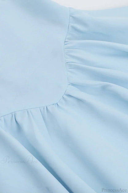 Solid Color A Line Strapless Casual Mini Dress