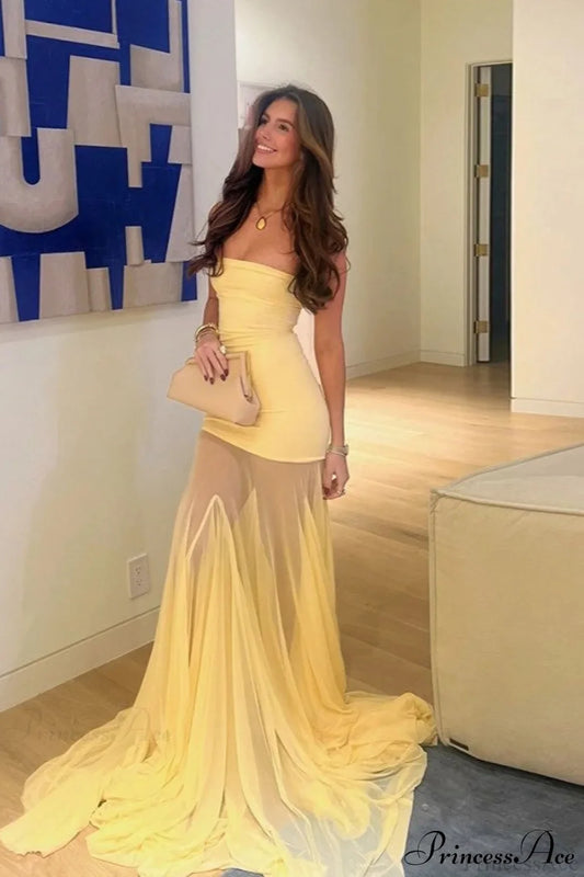 Solid Color Slim Fit High Waist Off-Shoulder Bandeau Maxi Dress