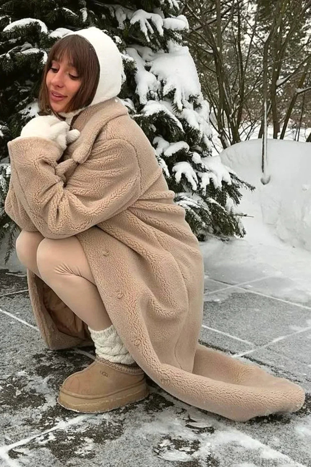 Solid Fleece Warm Casual loose fit Overcoat