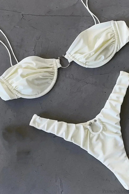 Solid Micro Two Piece Bikini Set