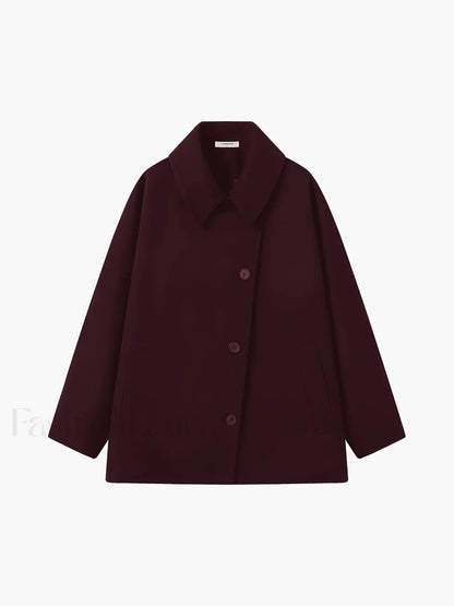 Solid Oversized Pocket Button Coat