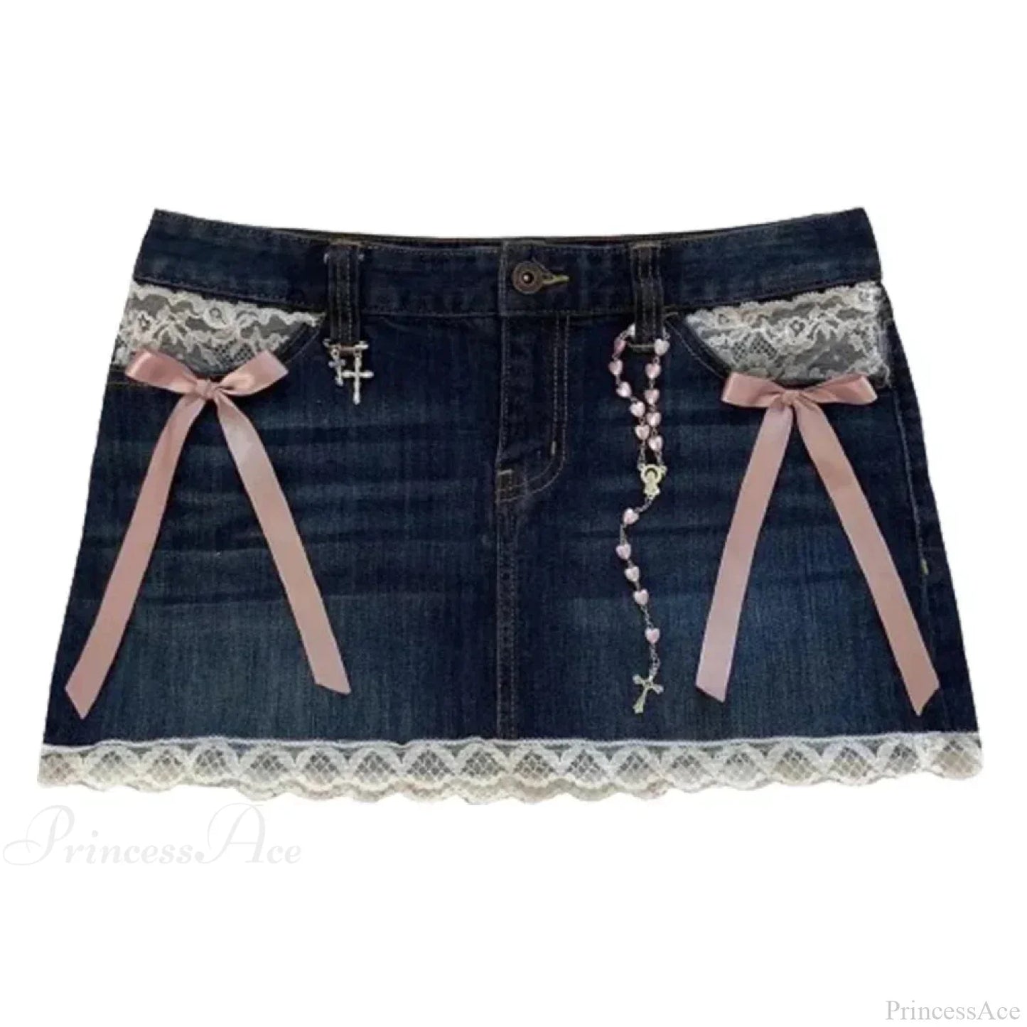 Sparkling Denim Vintage Black Skirt