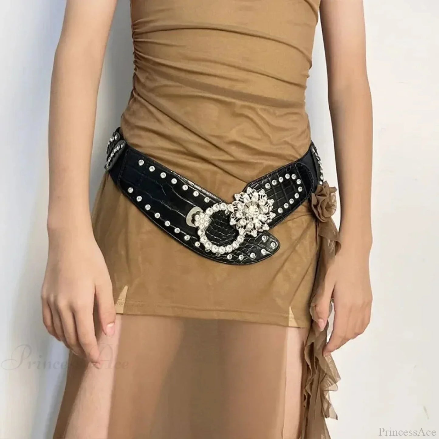 Sparkling Gothic Blossom Rebel Metal Belt