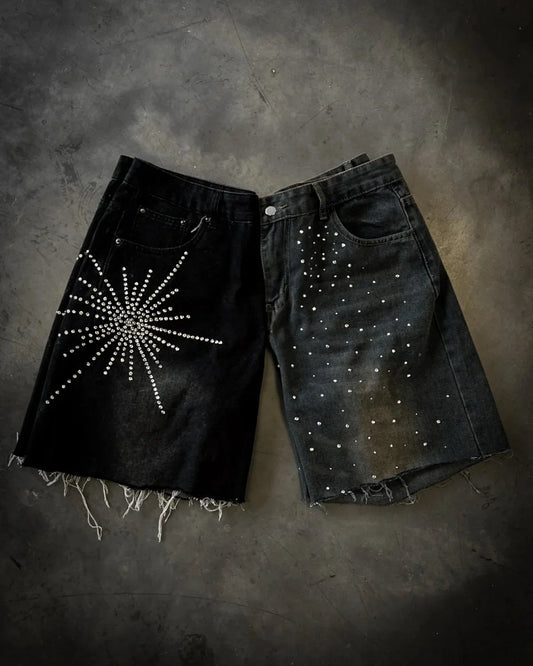 Sparkling Sequined Denim Short