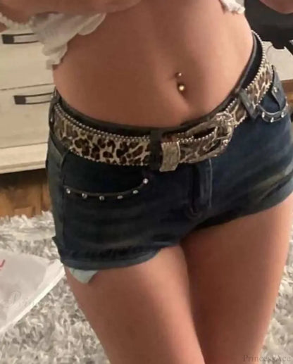 Sparkling Skull Denim Short