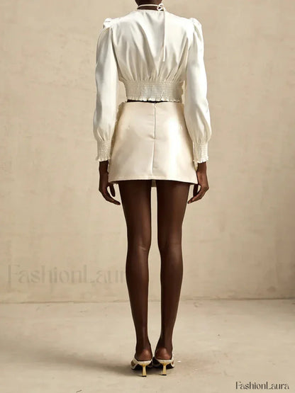 Spliced Appliques Party Skirt