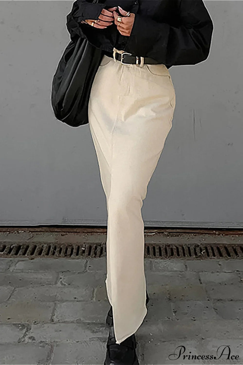 Split High Waist Slim Maxi Skirt