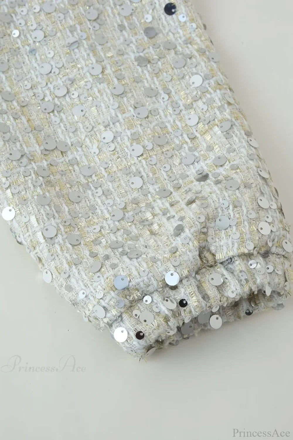 Stand Collar Sequin Long Sleeve Jacket