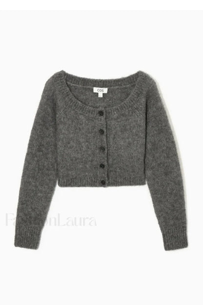 Standard Fit Wide Neck Cardigan