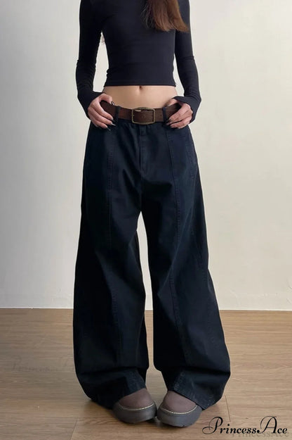 Structured Tailored Wide-Leg Cargo Pants