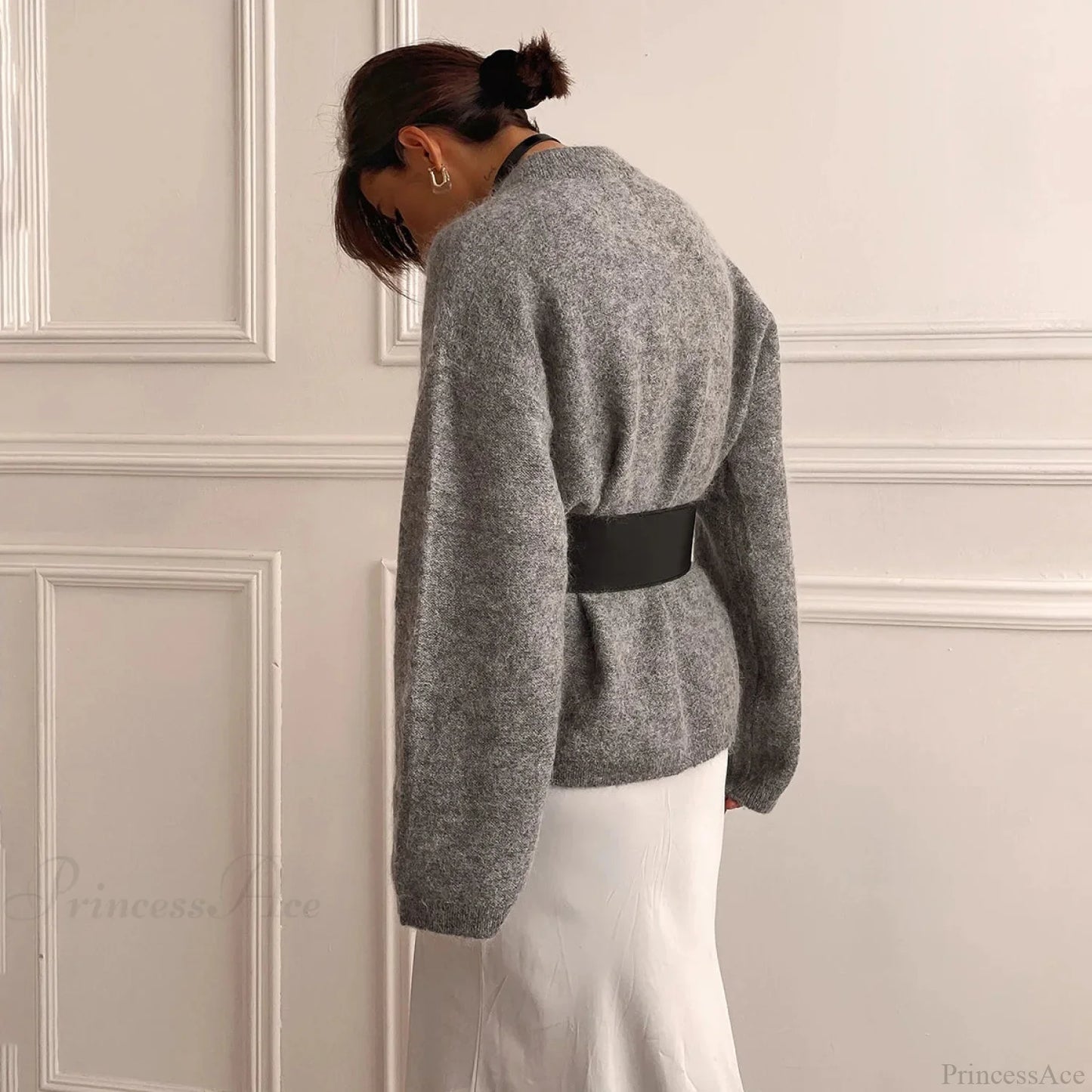 Stylish Dark Leather Harness Belt