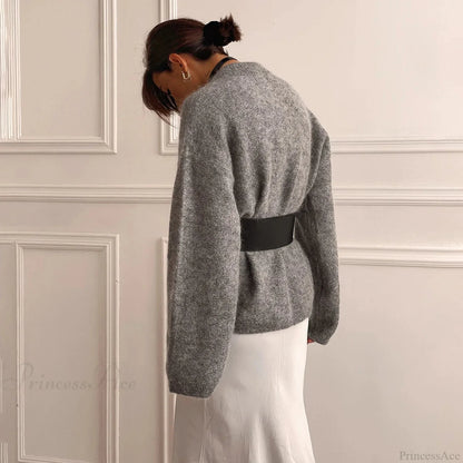 Stylish Dark Leather Harness Belt