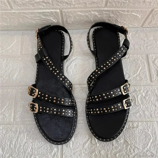 Stylish Rivet Band Gothic Sandal