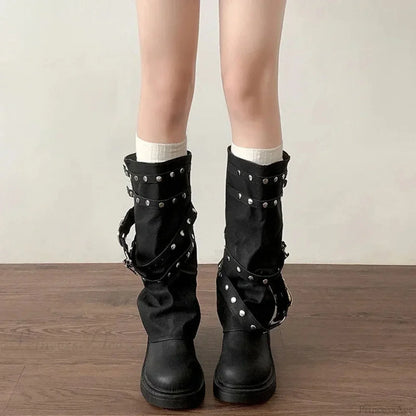 Stylist Rivet Rebel Gothic Tall Heel Platform Boot