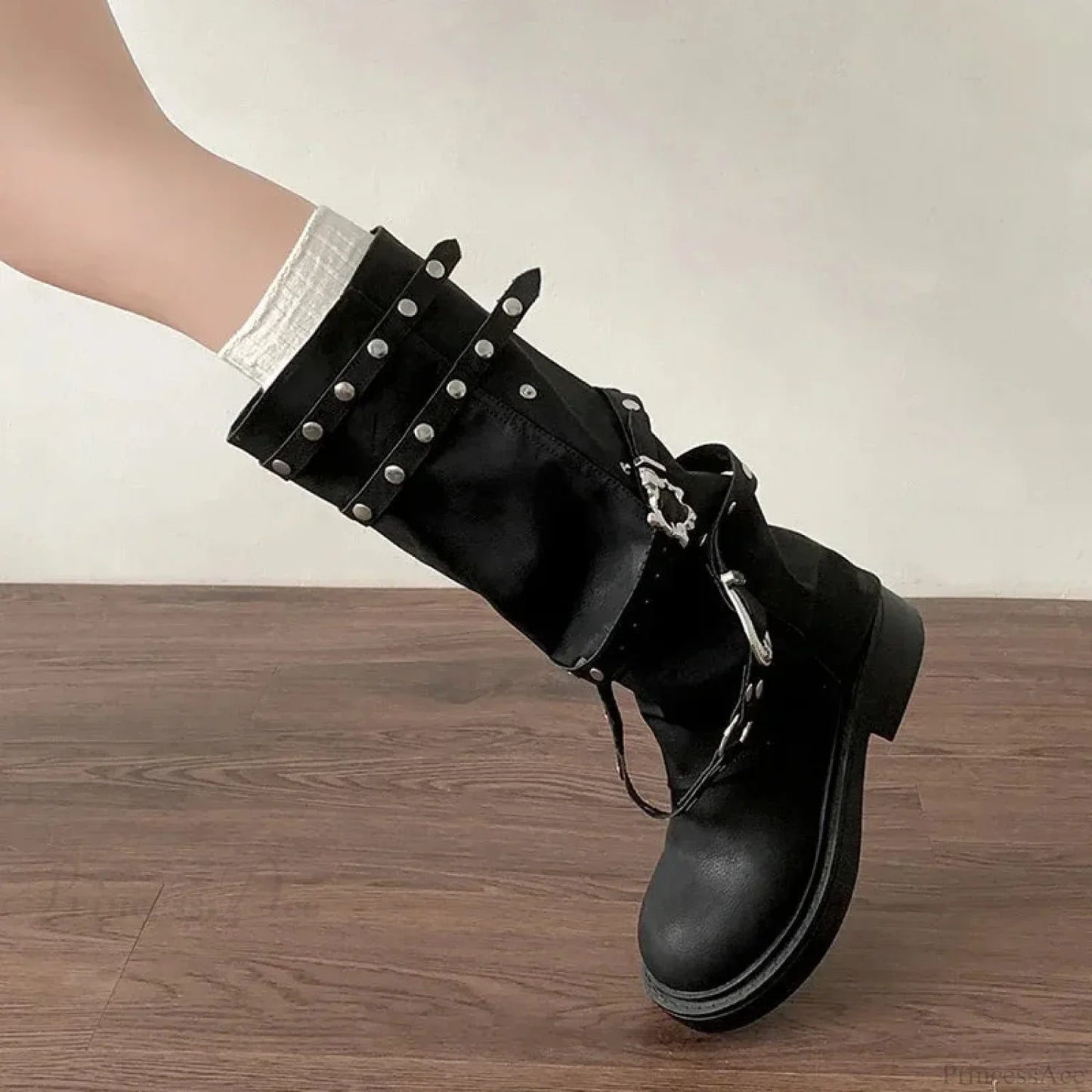 Stylist Rivet Rebel Gothic Tall Heel Platform Boot