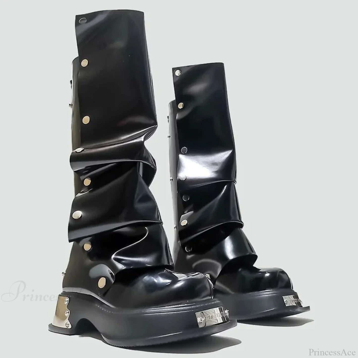 Stylistic Gothic Tall Elevated Rebel Boot