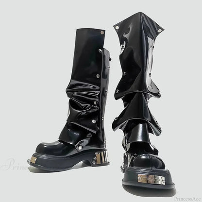 Stylistic Gothic Tall Elevated Rebel Boot