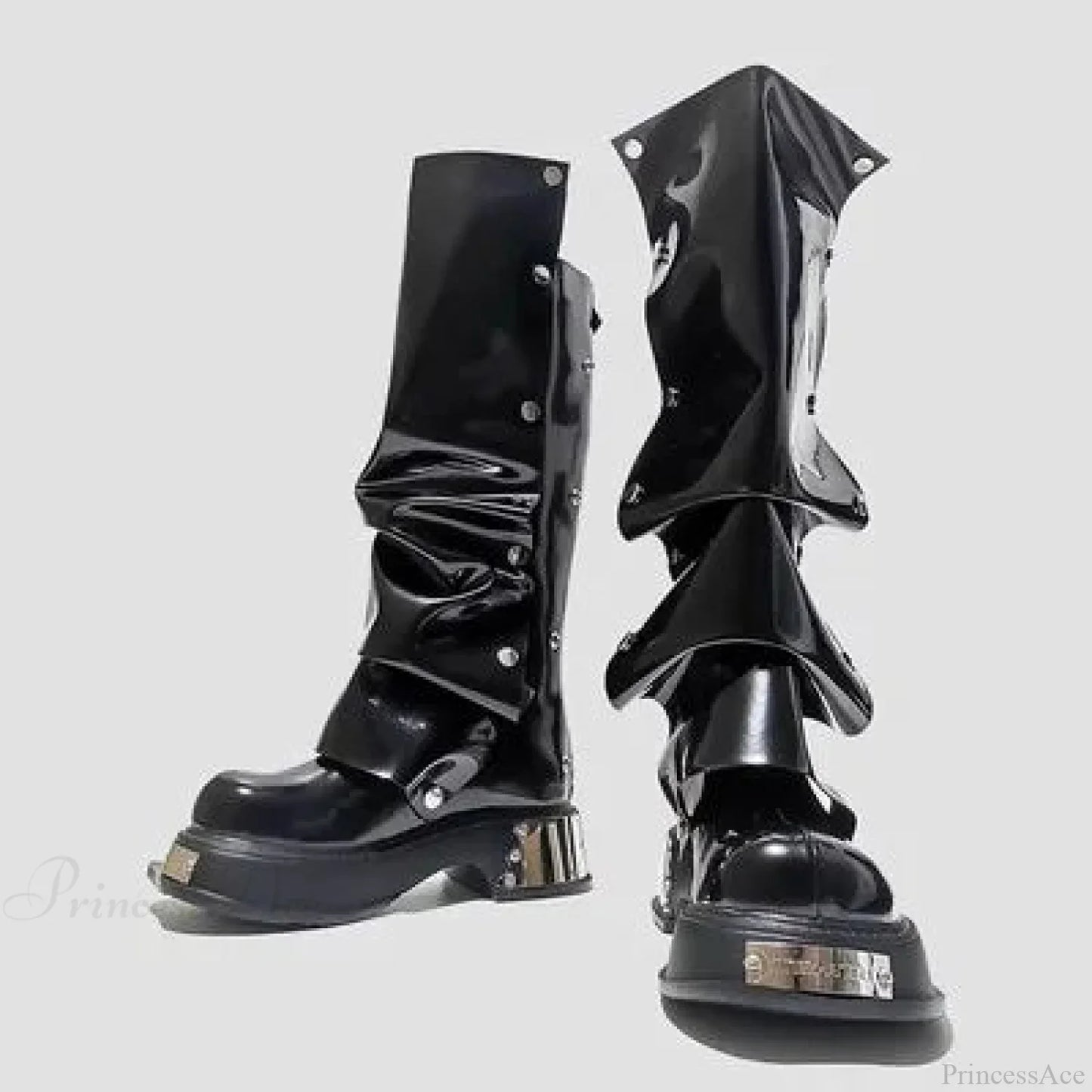 Stylistic Gothic Tall Elevated Rebel Boot