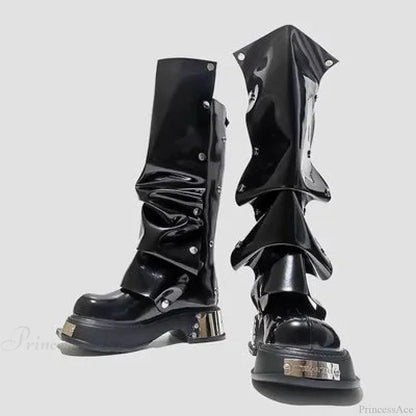 Stylistic Gothic Tall Elevated Rebel Boot