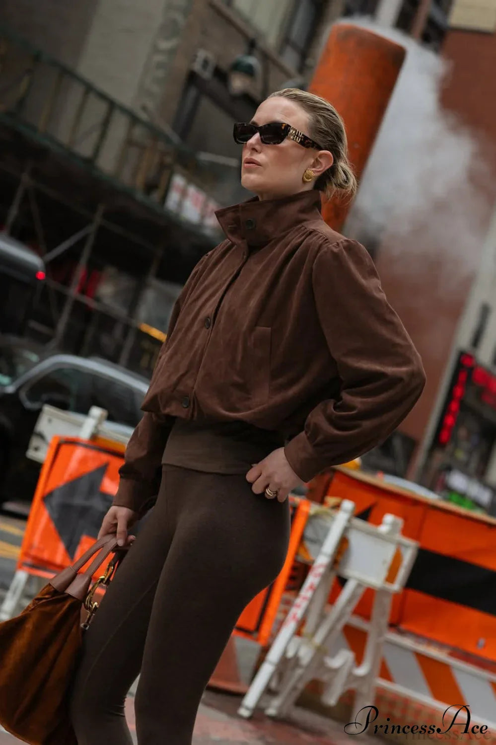 Suede Cardigan Long Sleeve Coat