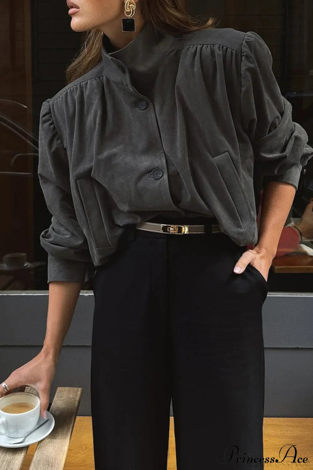 Suede Cardigan Long Sleeve Coat