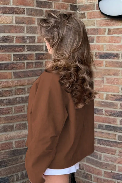 Suede Long Sleeve Elegant Casual Jacket