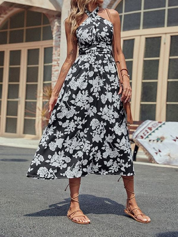 Halter Print Dress