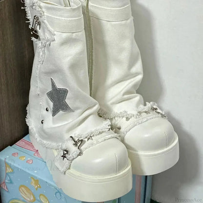 Sweet Lolita Canvas Y2K High-Heeled Gothic Boot

Modified Title: Charming Lolita Fabric 2000s Tall Gothic Boot