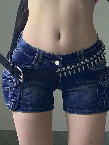 Synonyms Leather Gothic Bullet Decor Waistband Belt