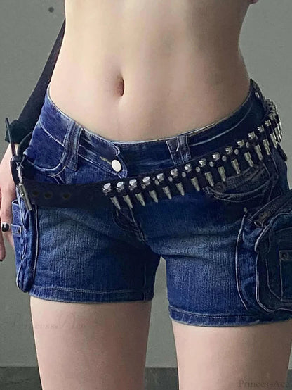 Synonyms Leather Gothic Bullet Decor Waistband Belt
