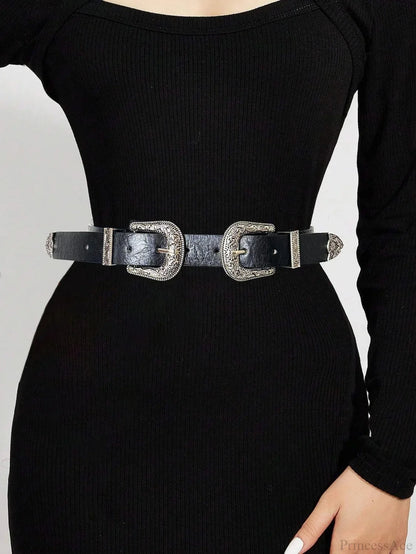 Synonyms Leather Gothic Bullet Decor Waistband Belt
