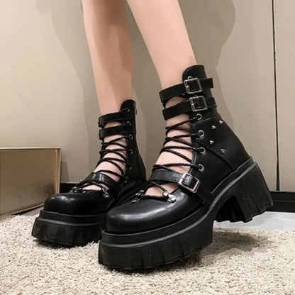 Synthetic Leather Gothic Stud Sandal