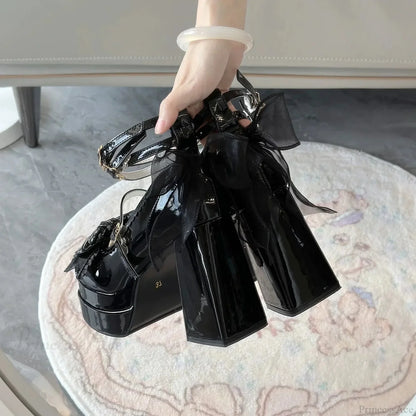 Synthetic Leather Lolita Gothic Tall Heel