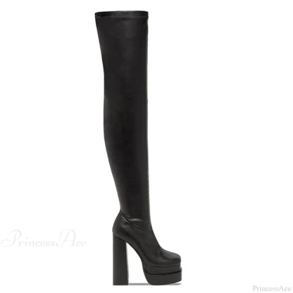 Tall Heeled Above The Knee Platform Winter Boot