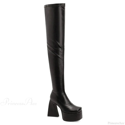 Tall Heeled Above The Knee Platform Winter Boot