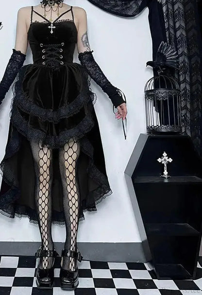 Tall Short Sway Lace Shirred Midi Dress