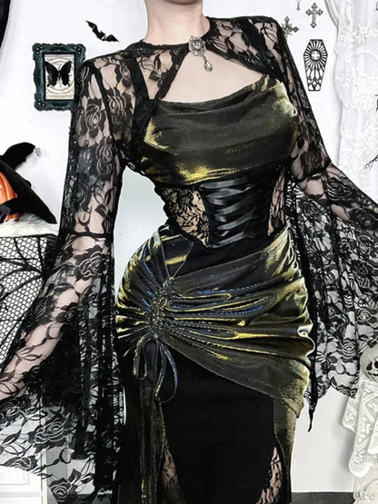 Tall Waist Bandage Bodice Maxi Dress