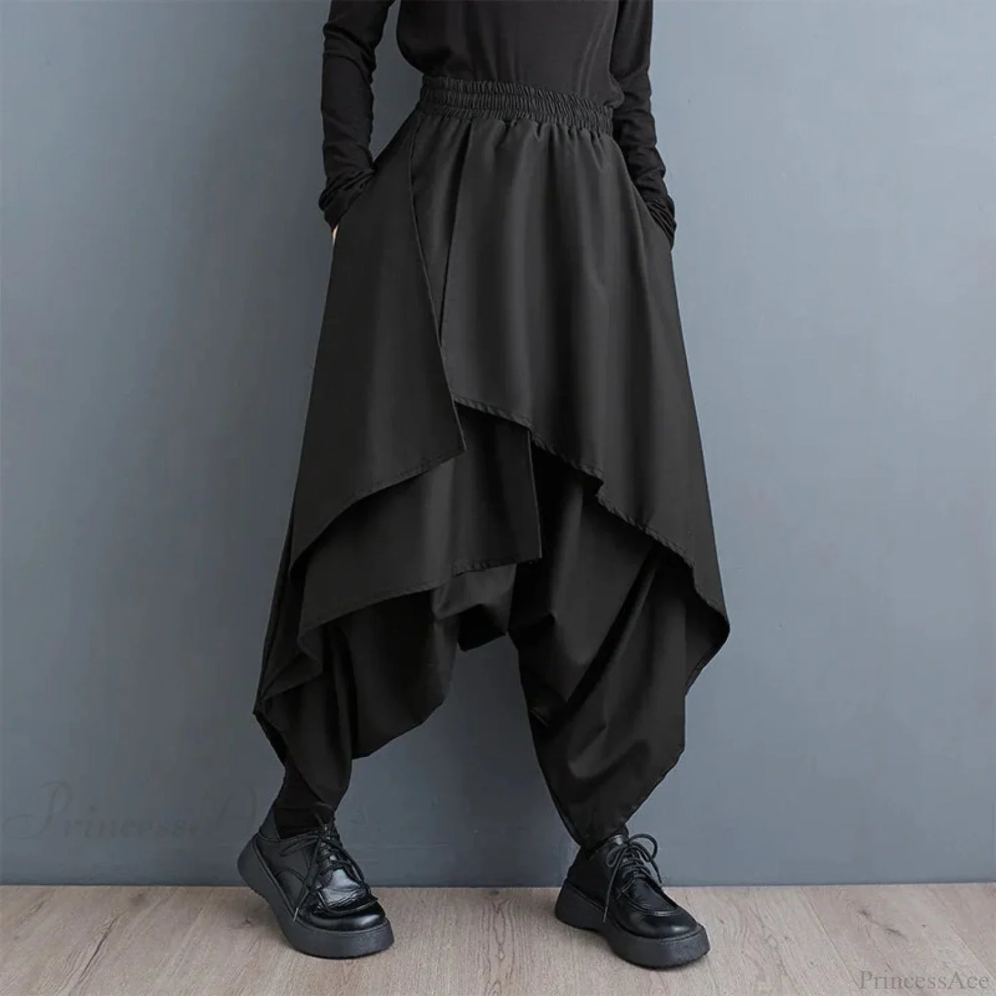 Tall Waist Gothic Broad Leg Pant