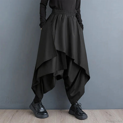 Tall Waist Gothic Broad Leg Pant