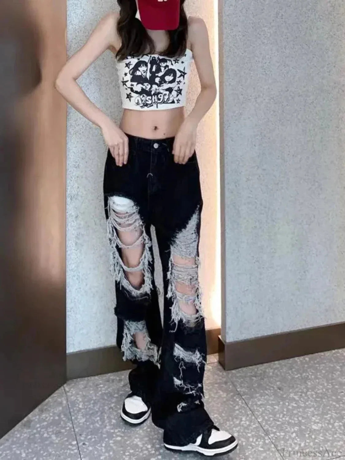 Tattered Medieval Straight Denim Pant