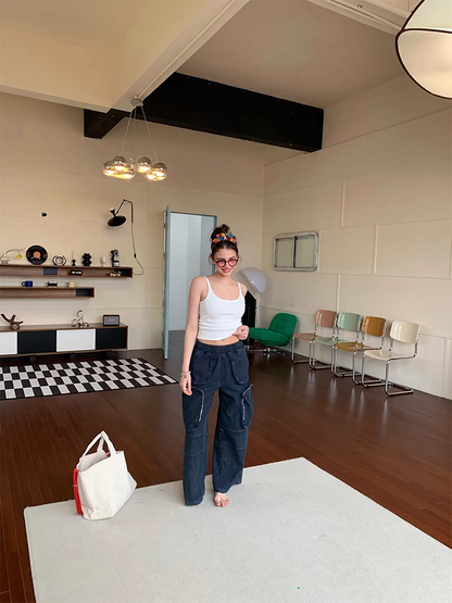 Cargo Wide Leg Pant With Pockets