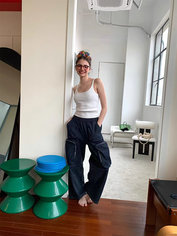 Cargo Wide Leg Pant With Pockets