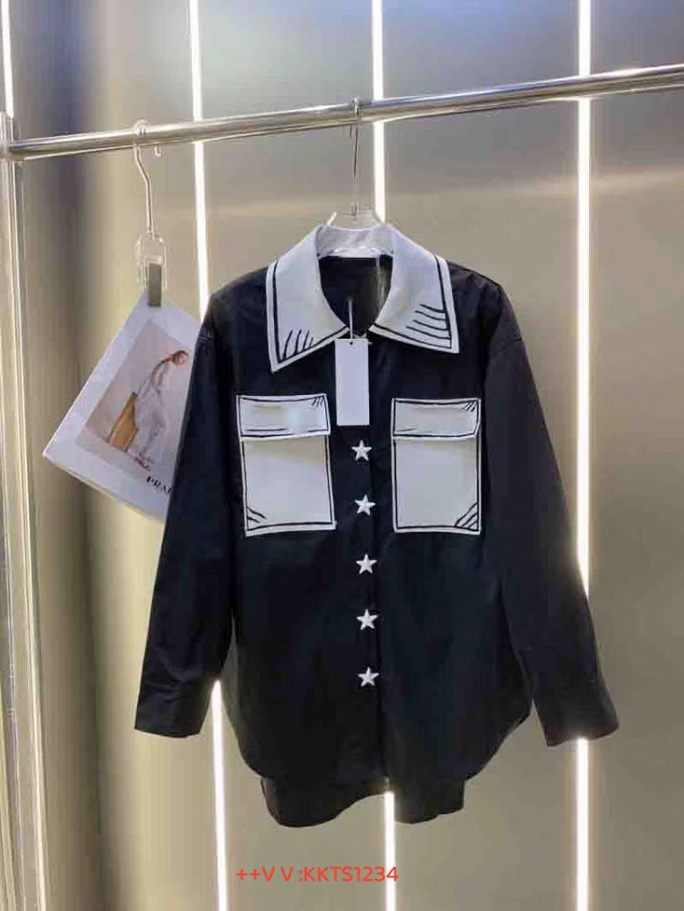 Black & White CH  Print Oversized Shirt