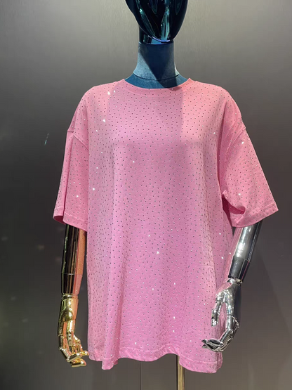 Rhinestone Studded Oversized T-Shirt