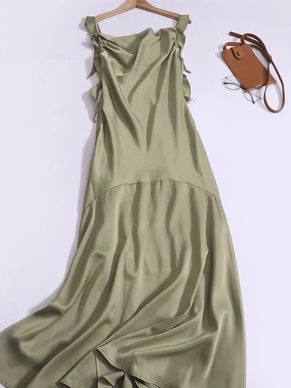 Frill Strap Mermad Maxi Dress