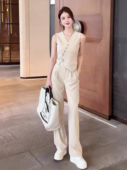 Waist Coat Vest & Ankle Length Pants Coord Set