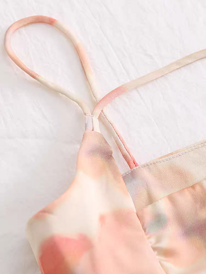 Floral Print Ruched Midi Dress