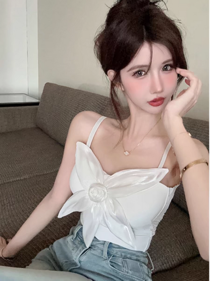 3D Flower Applique Brallete Top